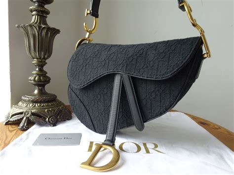 Maxi Saddle Bag Beige and Black Dior Oblique Jacquard